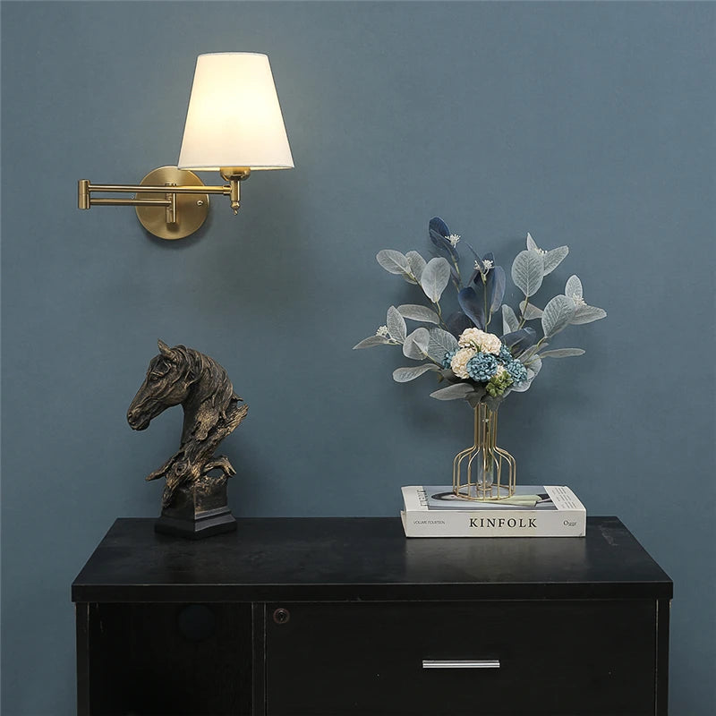 Nordic Wandlamp LED Opvouwbaar Zwart/Goud Voor Slaapkamer & Studie