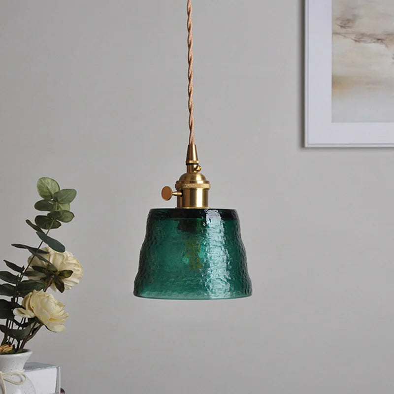 Nordic Japans Glazen Hanglamp Polished Copper Voor Slaapkamer & Eettafel