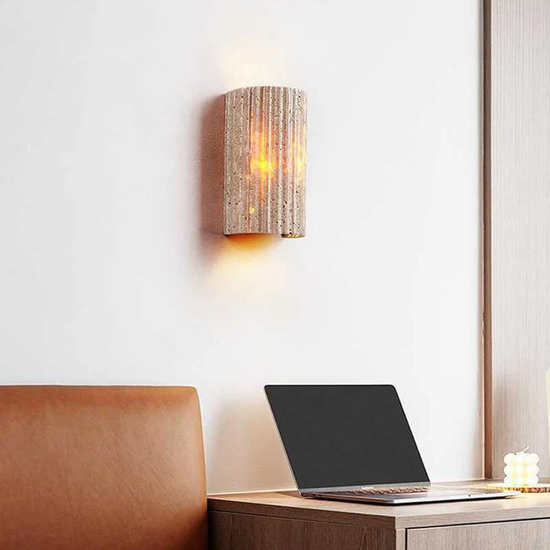 Travertin Wandlamp Beige – Luxe LED Sfeerverlichting, Moderne Stijl
