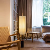 Wabi-Sabi Vloerlamp – Japanse LED Staande Lamp met Stoffen Kap