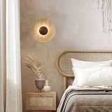 Wandlamp Natuursteen – Moderne LED Sconce met Donker Hout 25cm