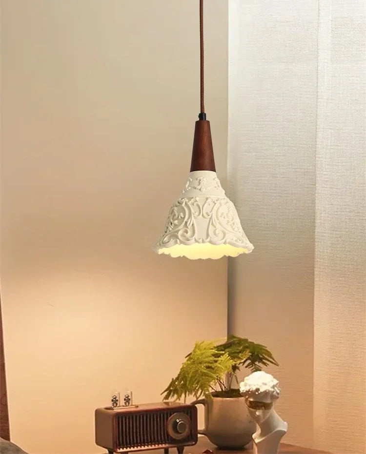 Antieke Hanglamp Resin – Retro Bloemen Design, E27, Franse Stijl