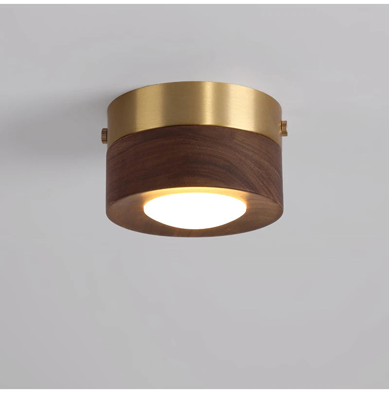 Houten Plafondlamp Walnoot/Essen – LED Spot Ø3-5m² Modern