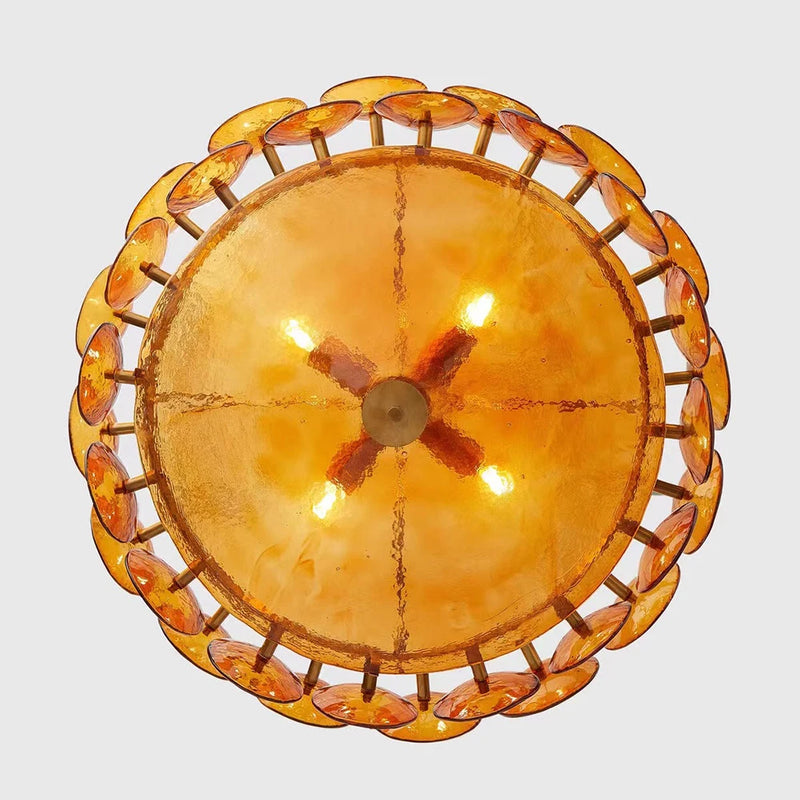 Franse Retro Hanglamp – Luxe Gekleurd Glas LED Pendant Light E14