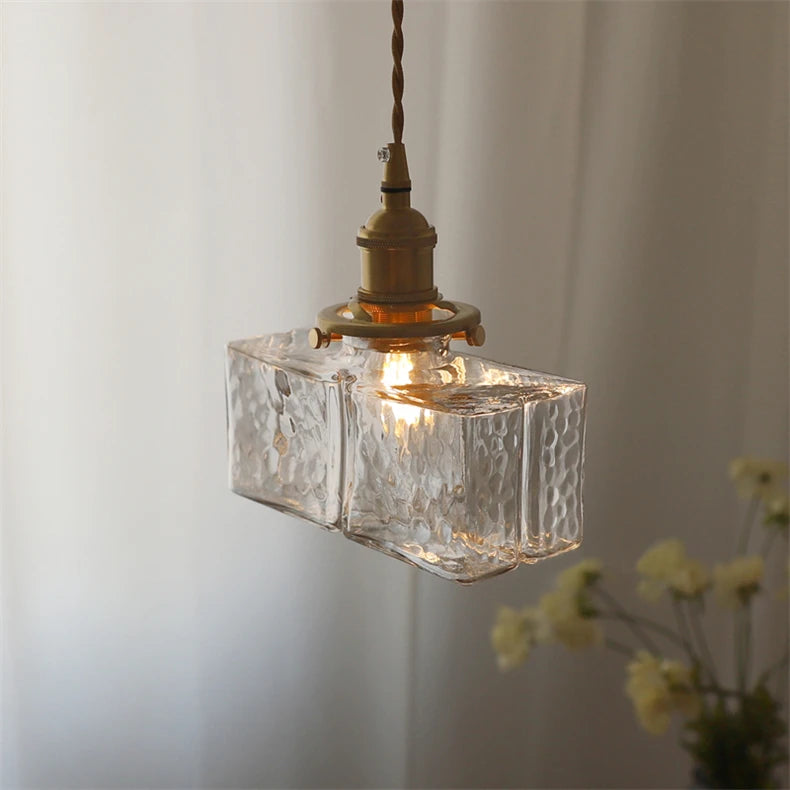 Japanse Vintage Glazen Hanglamp Brass LED Voor Slaapkamer & Eettafel