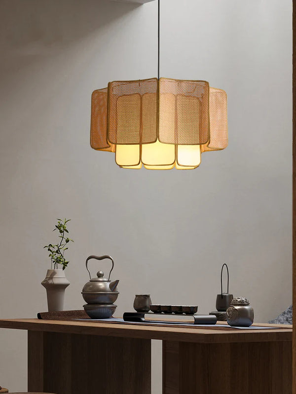 Japanse Wabi Sabi Boheemse Rotan Hanglamp