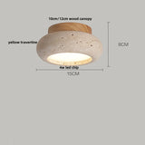 Nordic Plafondlamp LED Travertin & Hout – Modern Ellips Design