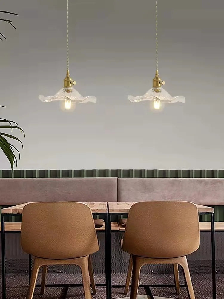 Moderne LED Hanglamp – Gekleurd Glas & Koper E27 Plafondlamp