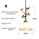 Vintage Franse Rozen Hanglamp – Massief Koper & Glas E27 LED