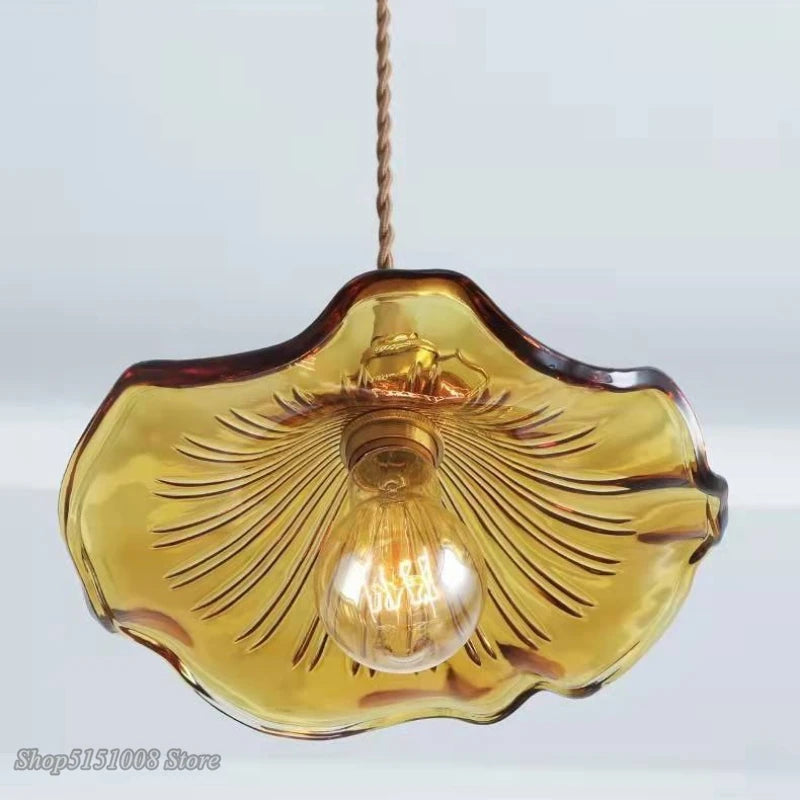 Moderne LED Hanglamp – Gekleurd Glas & Koper E27 Plafondlamp