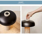 Travertin Paddenstoel Tafellamp – Wabi-Sabi Designer LED Bedlamp