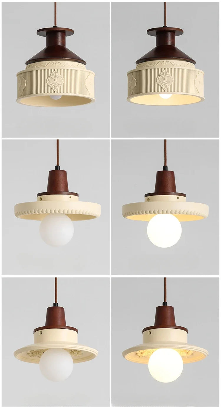 Antieke Hanglamp Resin – Retro Bloemen Design, E27, Franse Stijl