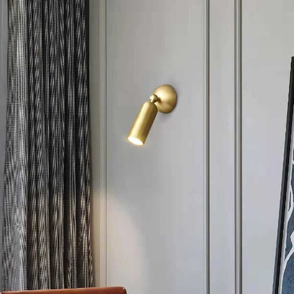 Koperen LED Wandlamp – Moderne Bedlamp, Draaibaar, Goud/Zwart