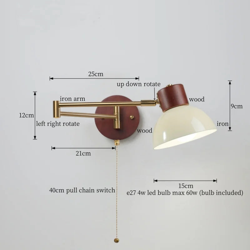 Nordic LED Wandlamp Ivory – Moderne Wandlamp met Trekschakelaar