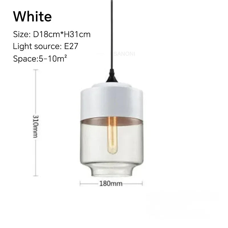 Nordic LED Hanglamp Glas & Hout – Moderne Plafondlamp E27