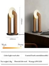 Moderne Houten Tafellamp LED – Dimbaar met Touch Bediening