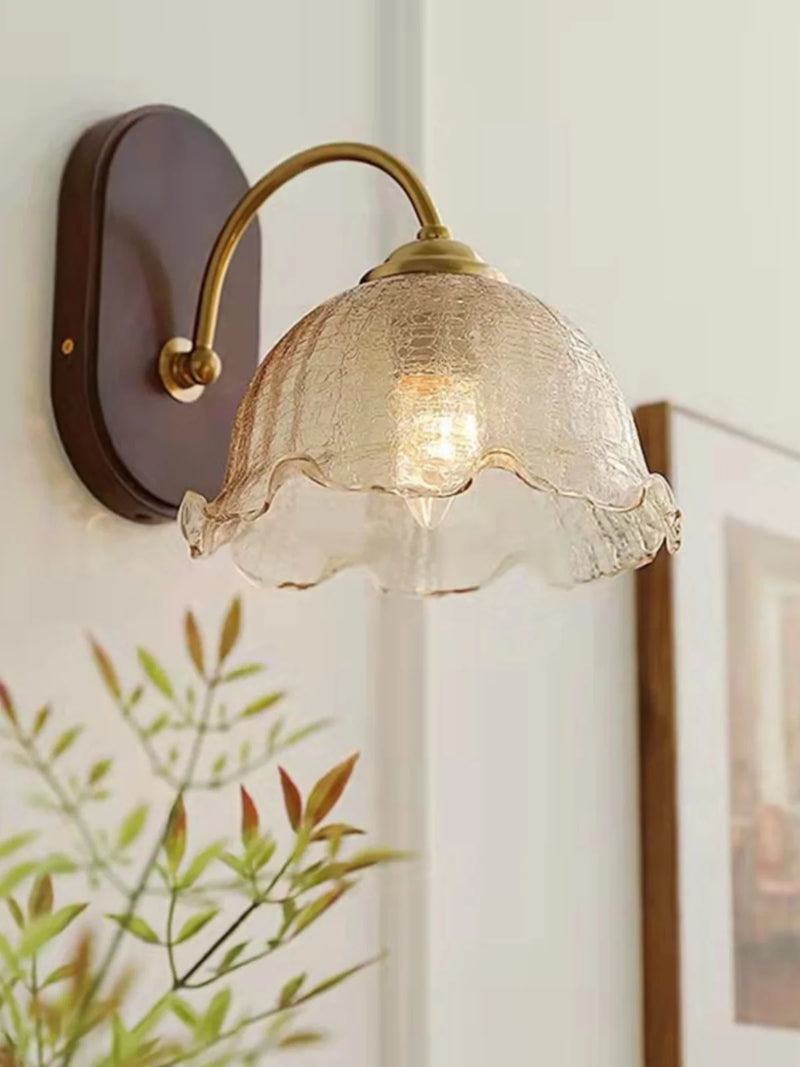 LED Wandlamp Hout & Koper – Vintage Bedlamp voor Woonkamer & Bad