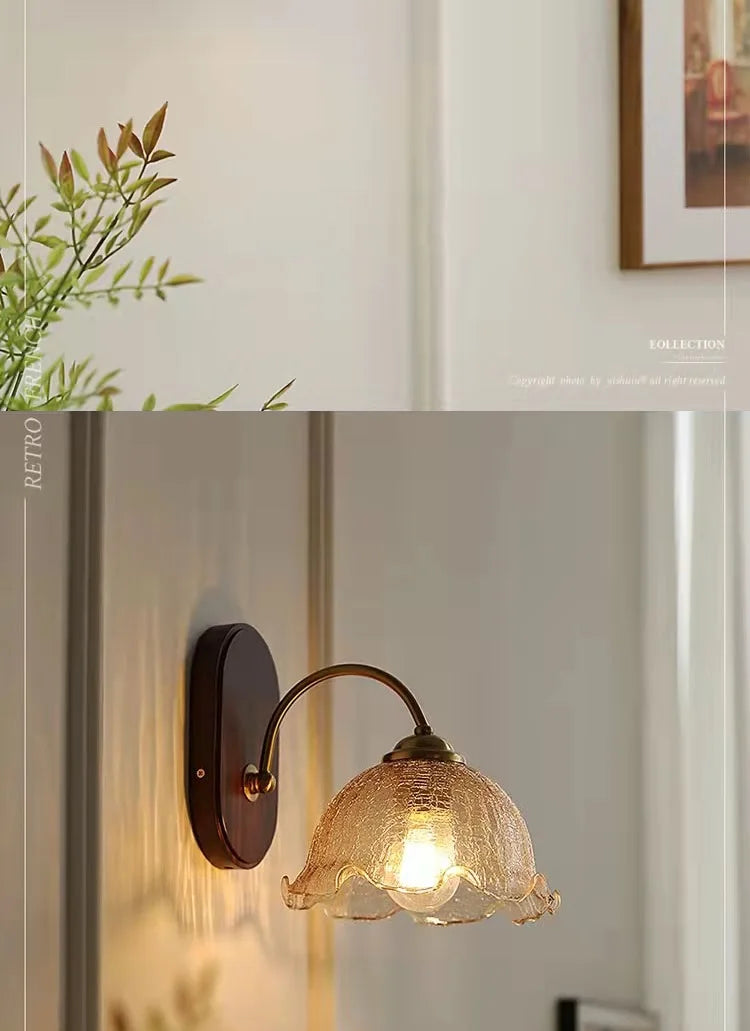 LED Wandlamp Hout & Koper – Vintage Bedlamp voor Woonkamer & Bad