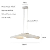 Moderne Stoffen LED Hanglamp – Dimbare Nordic Plafondlamp E27 Wit