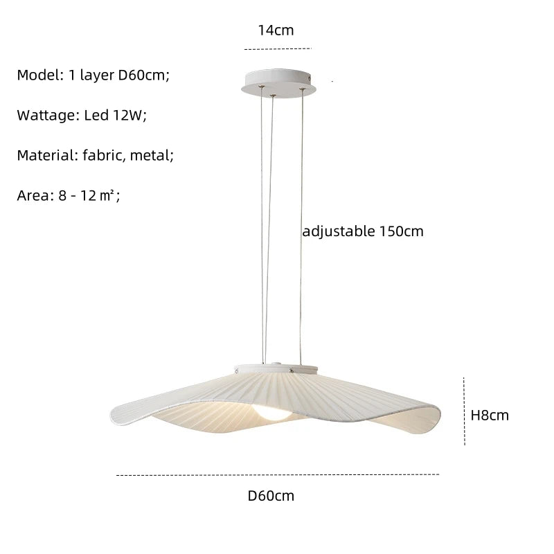 Moderne Stoffen LED Hanglamp – Dimbare Nordic Plafondlamp E27 Wit