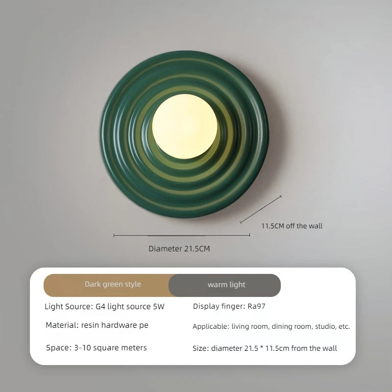 Retro LED Wandlamp Kleurrijk Rond