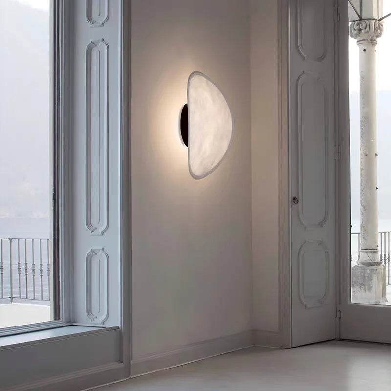 Nordic Wabi-Sabi Wandlamp – Zijde Crème Design Slaapkamerlamp