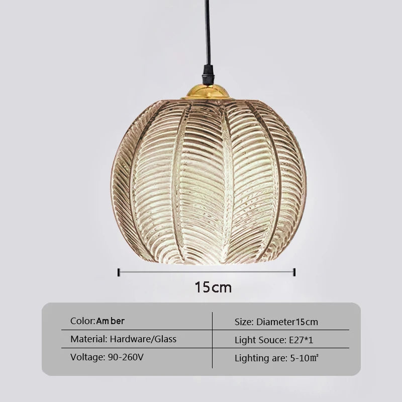 Nordic Hanglamp Glas Groen Bladmotief E27 Modern Woonkamer Slaapkamer