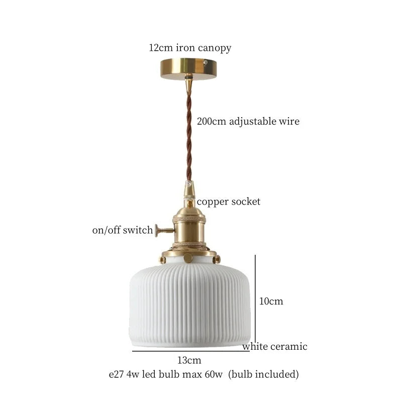 Hanglamp LED Keramiek Wit 4W Nordic Voor Keuken, Woonkamer & Café