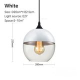 Nordic LED Hanglamp Glas & Hout – Moderne Plafondlamp E27