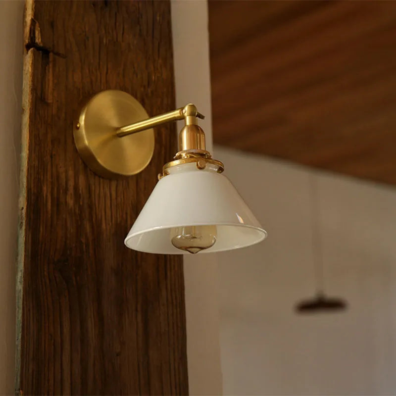 Japanse LED Wandlamp Aluminium & Glas – Retro Nordic Wit