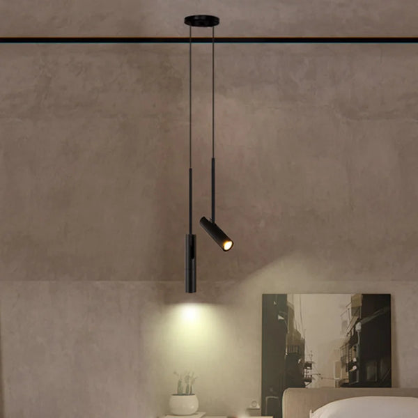 Moderne LED Hanglamp Aluminium Zwart Goud 2-Lichts Voor Woonkamer