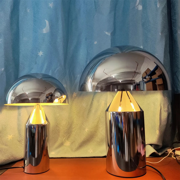 Paddenstoel Tafellamp – Chroom Design – Aluminium E14