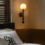 LED Wandlamp Glas & Hout – Vintage Bedlamp voor Woonkamer