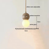 Travertin LED Hanglamp – Japanse Stijl Steen Pendant Light