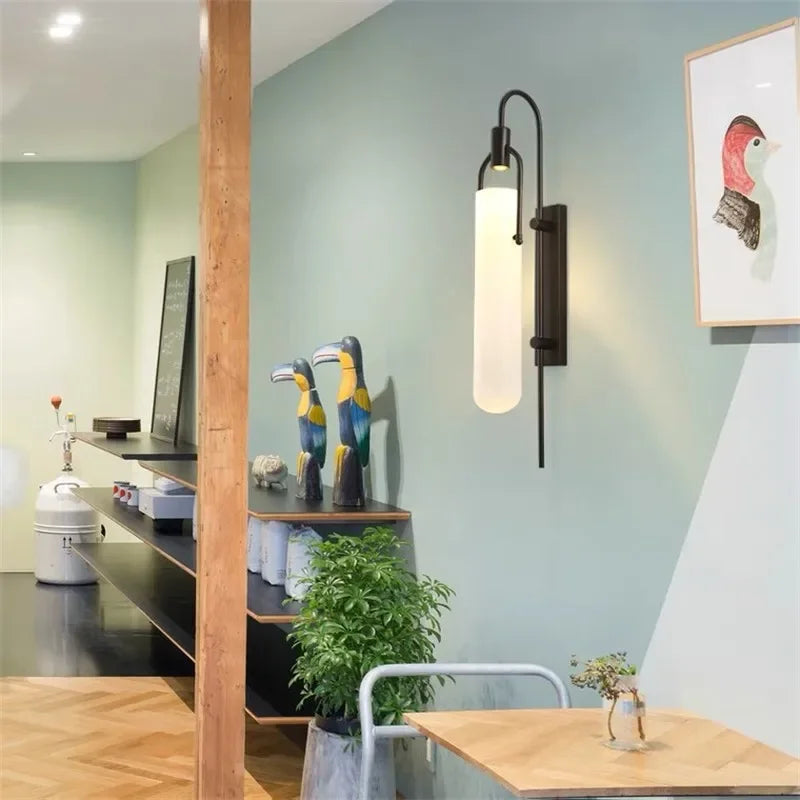 Moderne LED Wandlamp – Glas & Metaal Slaapkamer/Woonkamer Goud/Zwart