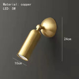 Koperen LED Wandlamp – Moderne Bedlamp, Draaibaar, Goud/Zwart
