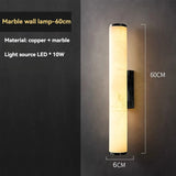 Marmeren Wandlamp – Luxe Messing LED Cilinder 30–60cm