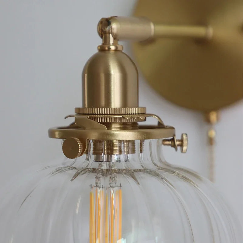 Pull Chain Wandlamp E14 LED Goud Nordic Modern Voor Slaapkamer & Bad