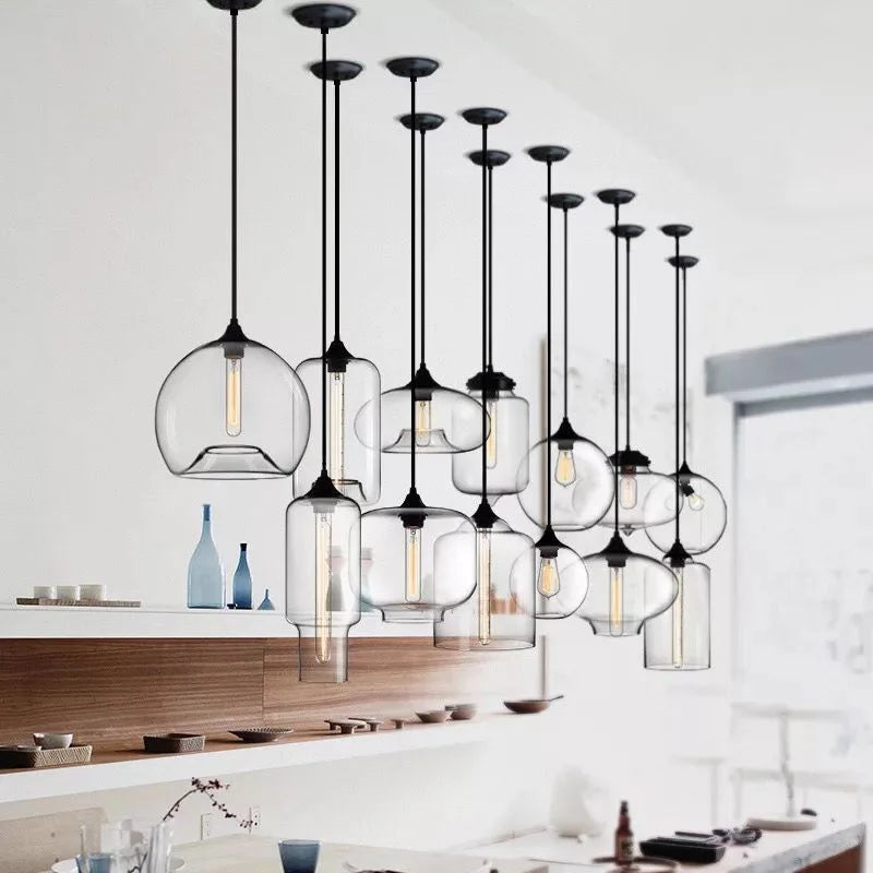 Caren Nordic Hanglamp – Handgemaakt Glas LED Filament Pendant Light