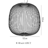 Moderne Italiaanse Spokes Hanglamp LED Metaal Kooi Design – Zwart