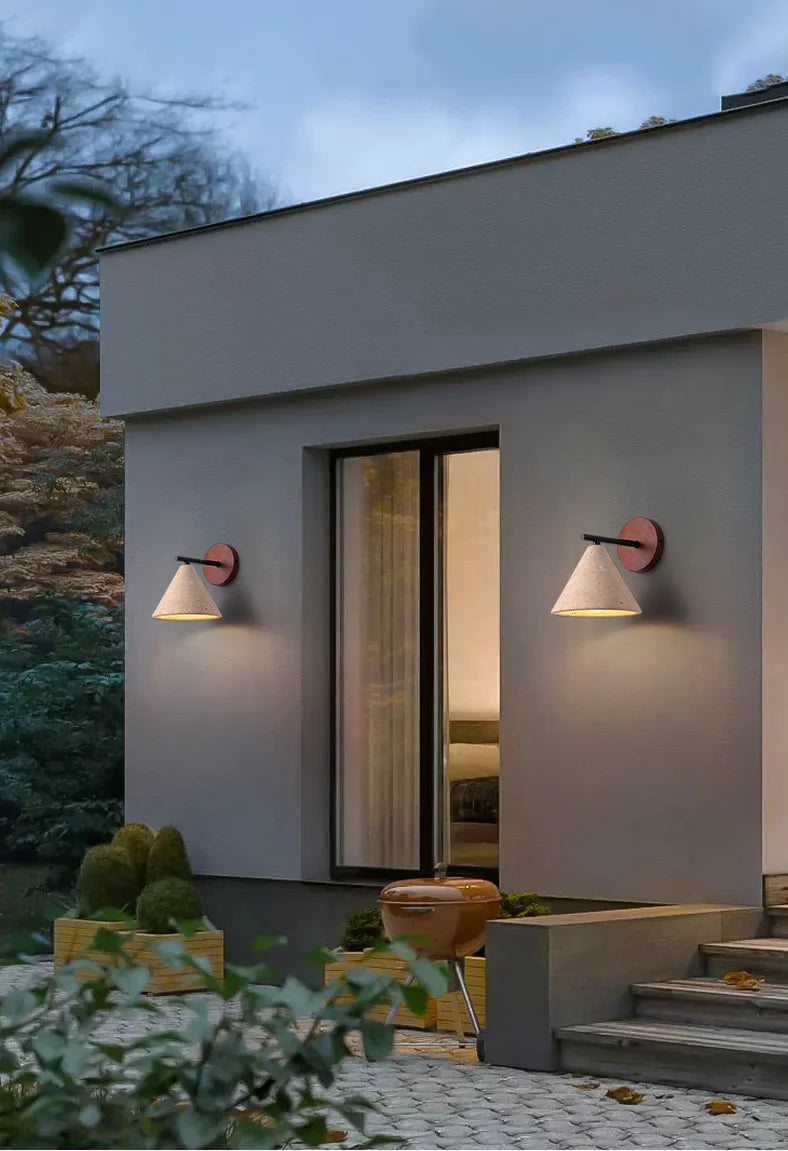 Travertin Wandlamp met E27 Fitting – Natuursteen & Hout Beige