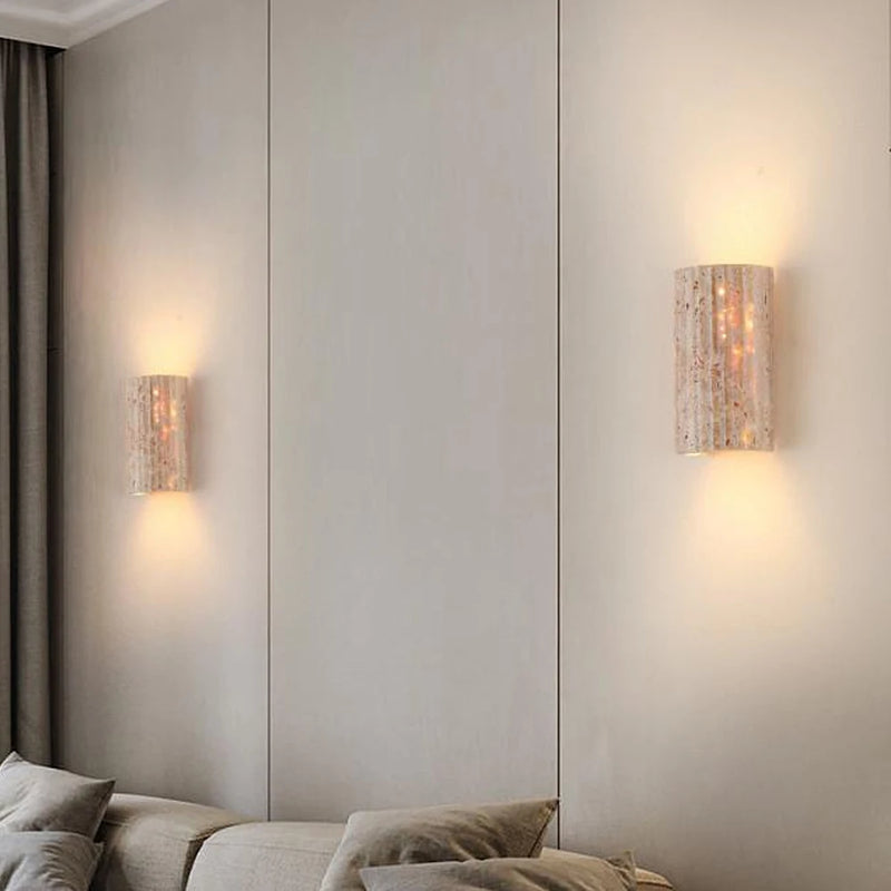 Travertin Wandlamp Beige – Luxe LED Sfeerverlichting, Moderne Stijl