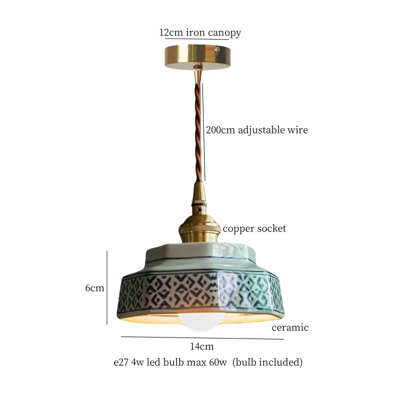 LED Hanglamp Bloem Keramiek – Vintage Voor Woonkamer & Restaurant