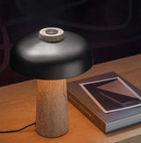 Travertin Paddenstoel Tafellamp – Wabi-Sabi Designer LED Bedlamp