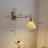 Nordic LED Wandlamp Keramiek – Moderne Sconce met Trekschakelaar