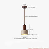 Nordic Houten Steen LED Hanglamp – Zwart/Geel – Modern Design