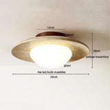Nordic Plafondlamp LED Travertin & Hout – Modern Ellips Design