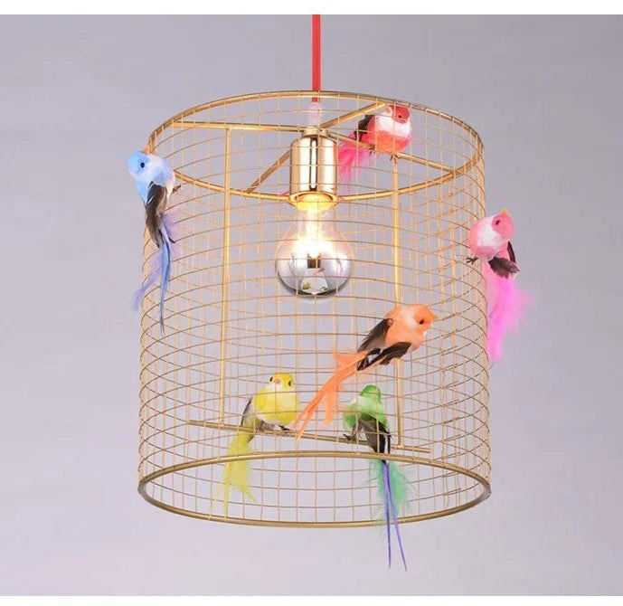 Nordic LED Birdcage Hanglamp Goud – Art Deco Restaurant & Woonkamer