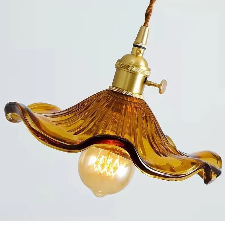 Moderne LED Hanglamp – Gekleurd Glas & Koper E27 Plafondlamp
