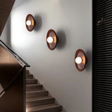 Japanse Houten Wandlamp – Ronde LED Sconce Slaapkamer/Woonkamer